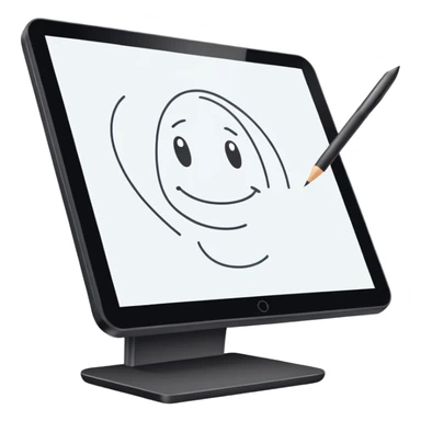 drawing tablet or monitor, sketching vector illustrations sticker