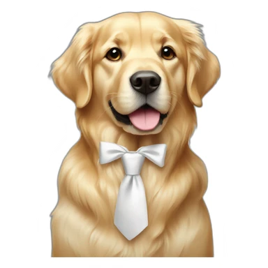 Golden Retriever with white tie sticker