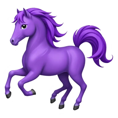 purple horse with wind hair sticker