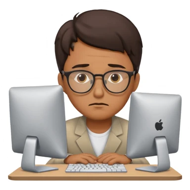 Create a 5 Emojis of my day and write a sentence about it... I am A Man...and i am techie and being tired and sleepy with a Laptop in front... sticker