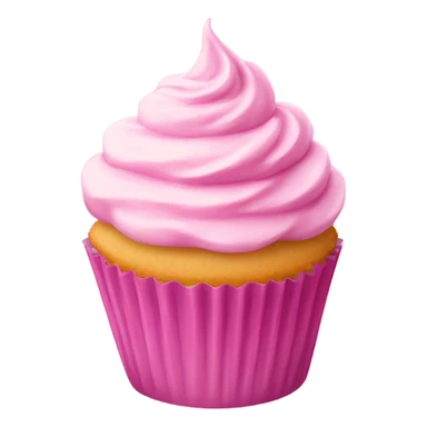 Vanilla cupcake with pink tin sticker
