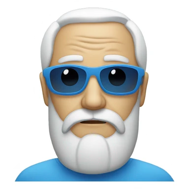 stoic old man with beard and blue sunglasses sticker