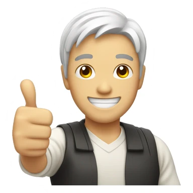 Smiling Japan man showing thumbs up  sticker