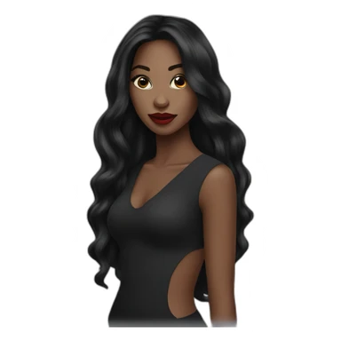 Beautiful Black women long hair lipstick sticker