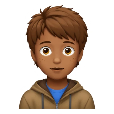 Felix Freckles straykids emoji shaggy hair the color browm sticker