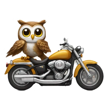 Owl riding motorcycle  sticker