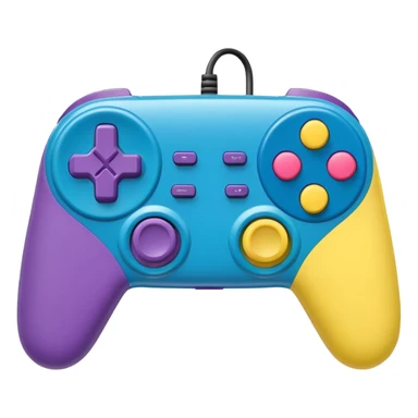 yellow, pink, blue, purple, green colored game controller sticker