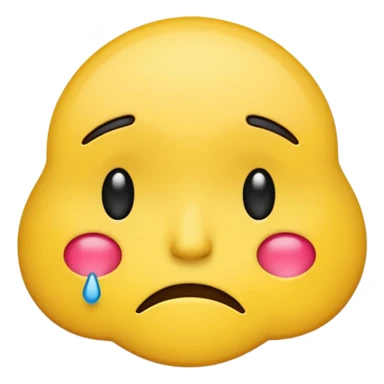 cartoon sticker of a sad and depressed emoji, colorful and cheerful, no text, suitable for WhatsApp and Instagram sticker