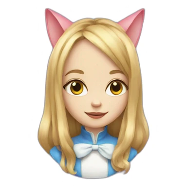 alice in wonderland with a cat head sticker