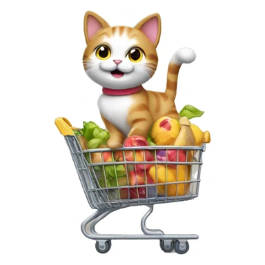 happy cat on a shopping spree sticker