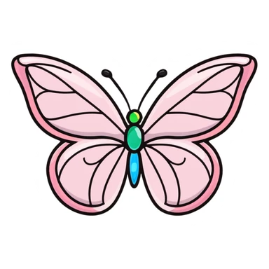 Light pink rainbow glass crystal butterfly sticker
