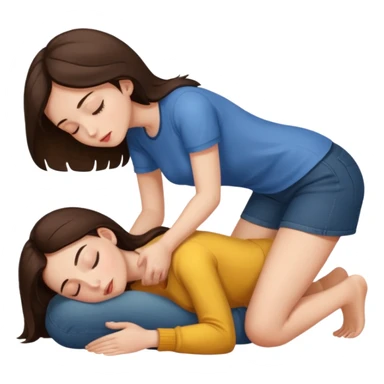 Nude small brunette girl face down ass up with a man on top  sticker