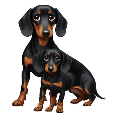 spotted Black dachshund with small one sticker