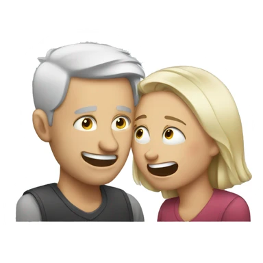 White man crying with woman laughing sticker