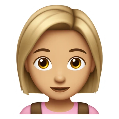 Niña de pelo largo y castaño claro ojos cafés es piel morena clara con pestañas sticker