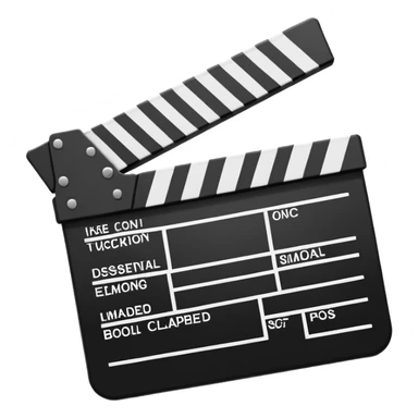 extremely minimal clapperboard icon, only the most essential lines, simple design sticker