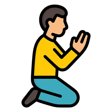 colored icon of a man praying sticker
