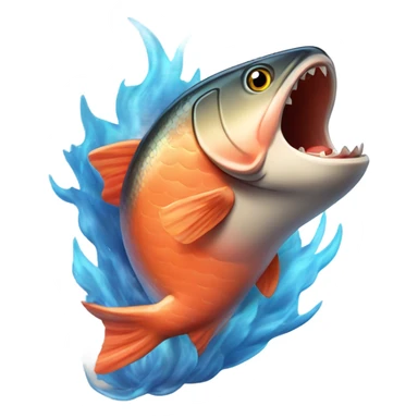 Fire breathing salmon sticker