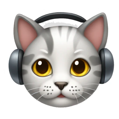 Cat wearing earmuffs sticker