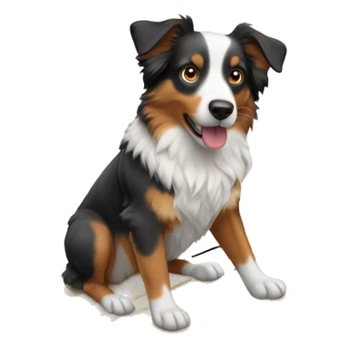 Australian Shepard on a surfboard  sticker