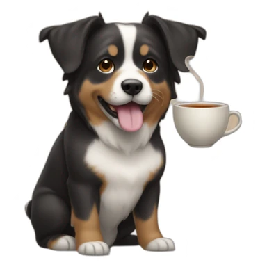 Chien qui boit un Bublé tea sticker