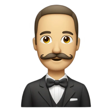 Homme avec coupe sur le coté et moustache en carrée sticker