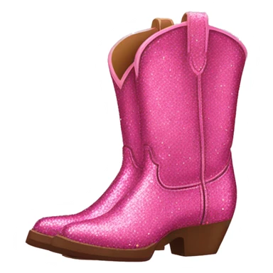 Glitter Pink cowboy boots sticker