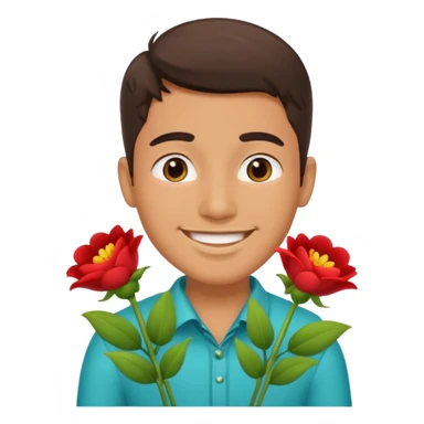 Cute Mexican guy giving you flowers always  sticker