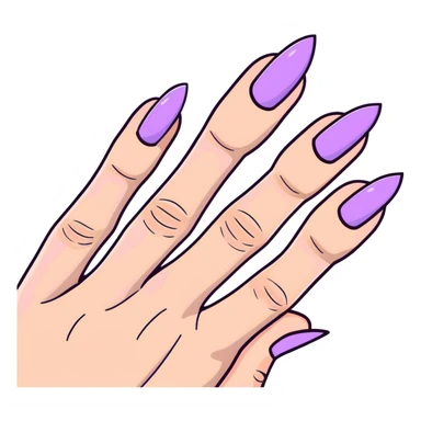 lilac pastel manicure with almond-shaped nails sticker