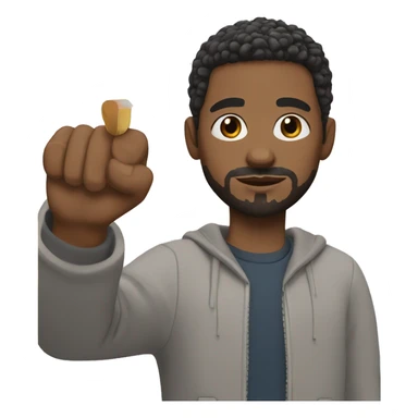 black man with short hair, short beard memoji with a pencil in his hand sticker