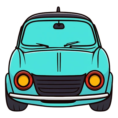 body with a French car face, bold lines sticker