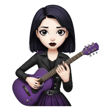 Goth girl with guitar sticker