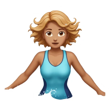 woman standing in ocean waves, water splashing around her, confident expression, dynamic sea motion, cinematic ocean vibe, 3D cartoon style, mobile game icon style, clean background, no text, no watermark
  sticker