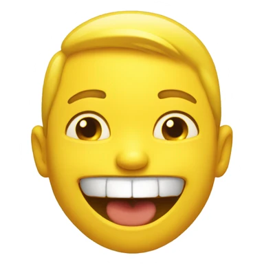 Hyper realistic laughing emoji yellow sticker