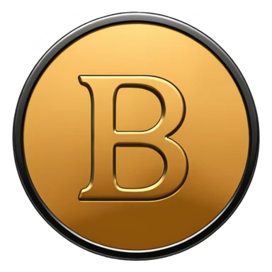 Emoji icon of a metal coin with engraved letter 8, minimalist style, isolated, only black color sticker