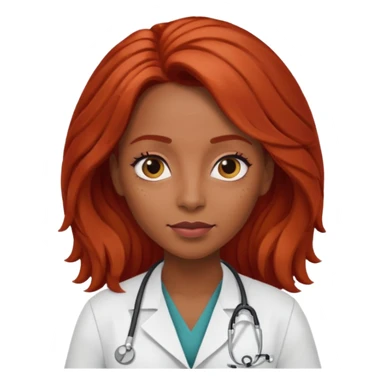 long red haired black female doctor sticker