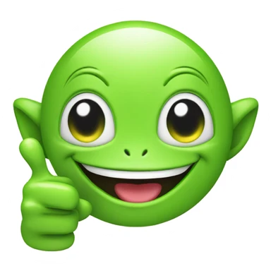 A happy alien giving a thumbs up sticker