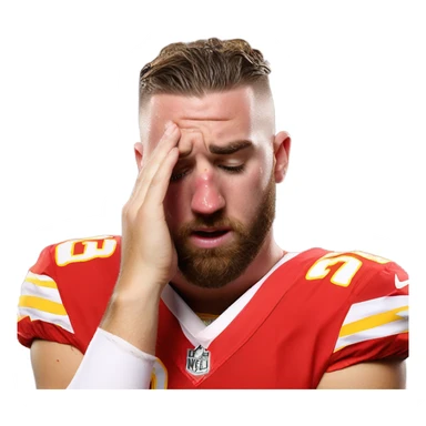 Travis Kelce crying into his hands sticker