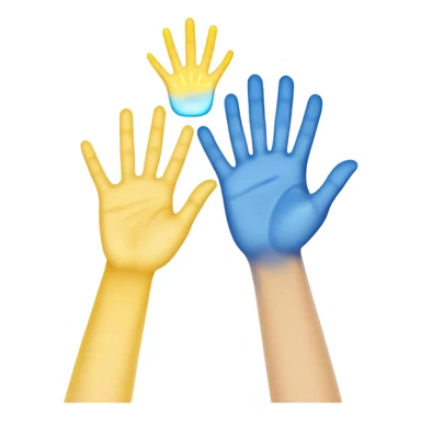 a hand being held by a glowing blue hand and a glowing yellow hand souls sticker