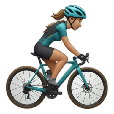 women gravel biking on road sticker