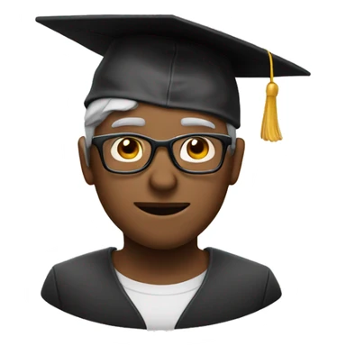 A man in glasses and square academic cap sticker