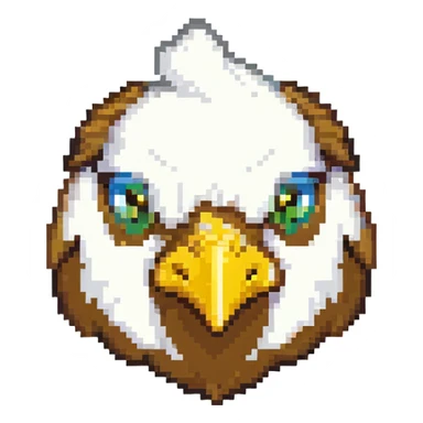 ultra-minimal blocky chicken head emoji with only 2 large square pixels: one white for the head, one yellow for the beak, extremely simple and abstract, matching Minecraft palette sticker