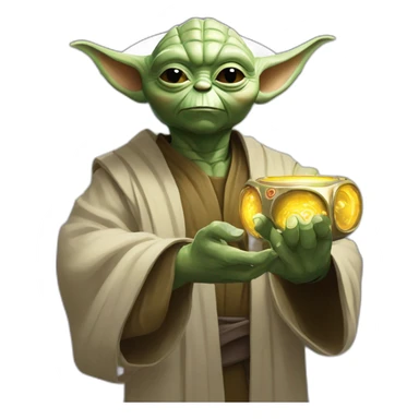 Master yoda with re infinity gauntlet sticker