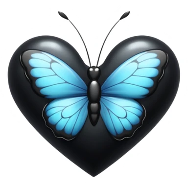 black heart with a black bow in a butterfly style sticker