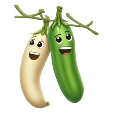 Bean and pea hanging out sticker