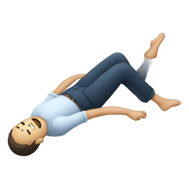 person levitating while laying down sticker