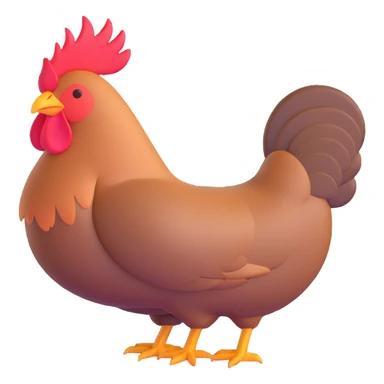 cartoonish hen with round body and visible feathers sticker