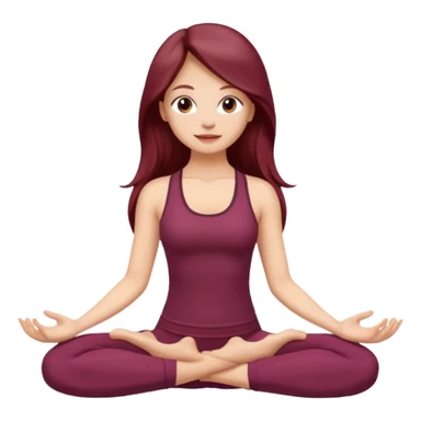 Beautiful burgundy long haired girl doing yoga sticker