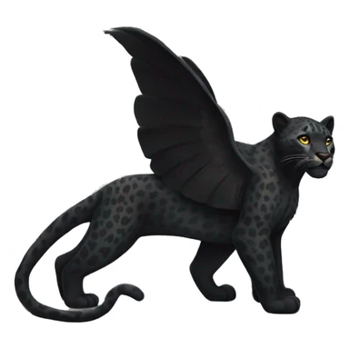 winged black leopard sticker