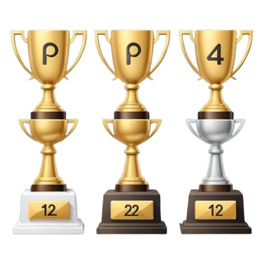 PlayStation trophy icons in PS5 style, flat minimalist UI, platinum, gold, silver, and bronze trophies displayed vertically with numbers next to each icon, dark background, official PlayStation design, clean and modern interface, similar to PSN profile trophies layout.” sticker